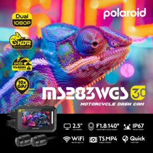 寶麗萊最新版 Polaroid MS283WGS 機車行車記錄器 (贈32G記憶卡)