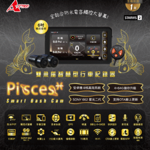 星易科技 Pisces 雙魚座 前後雙鏡頭機車行車紀錄器(含胎壓偵測器)